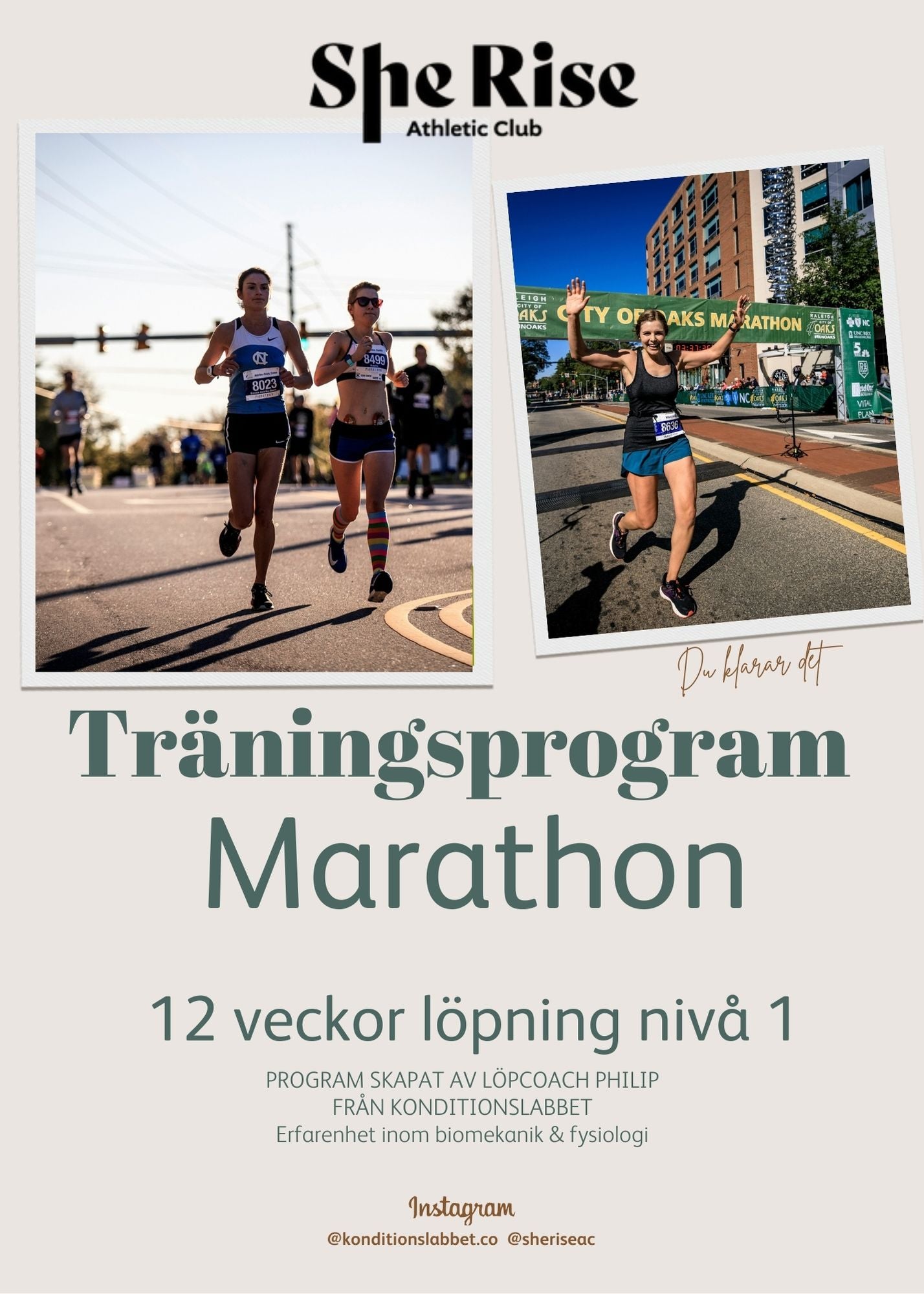 SWE - Marathon 42,2 km träningsprogram (intermediate) 12 veckor