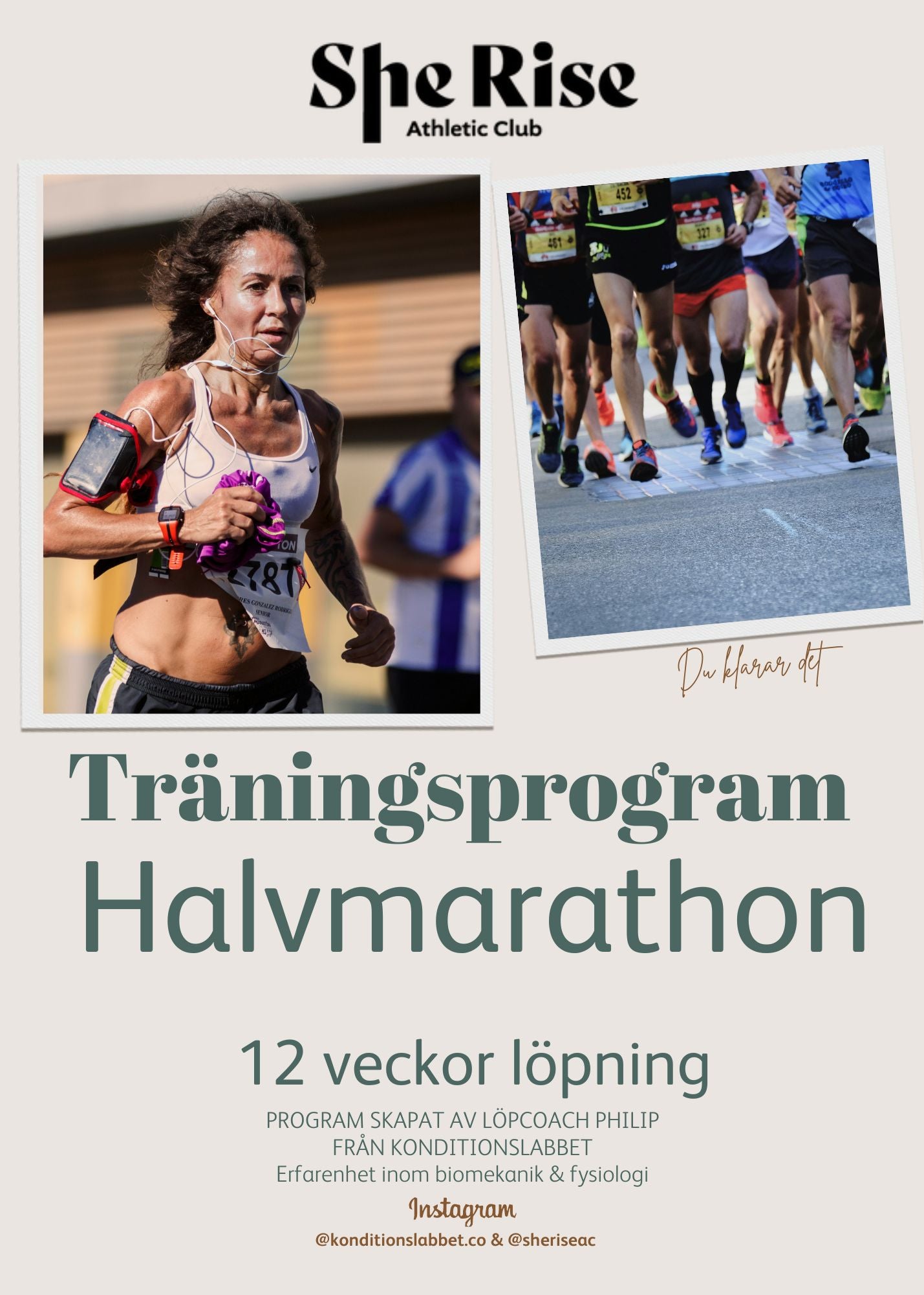 SWE Halvmarathon 21 km träningsprogram 12 veckor
